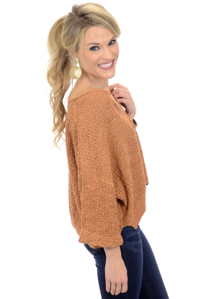 Cropped Sweater, Rust