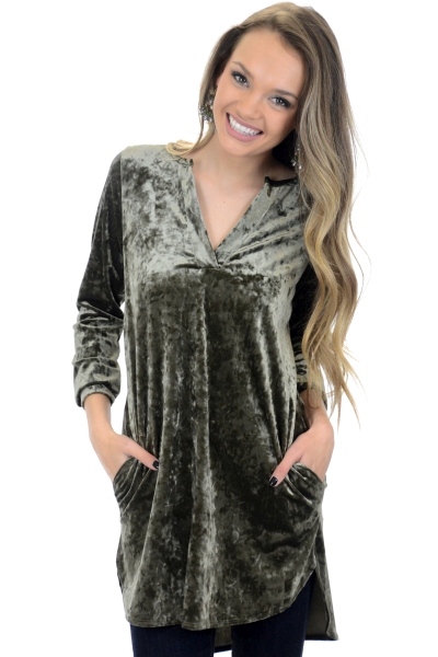 Party Starter Tunic, Olive