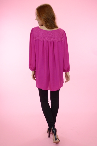 Magenta Lace Blouse
