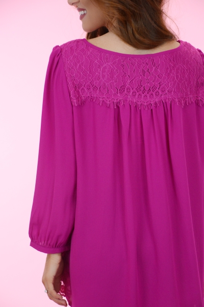 Magenta Lace Blouse