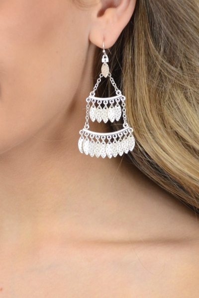 Feather Fringe Earring, Silver