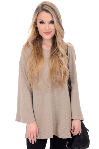 Demi Ribbed Sweater, Camel