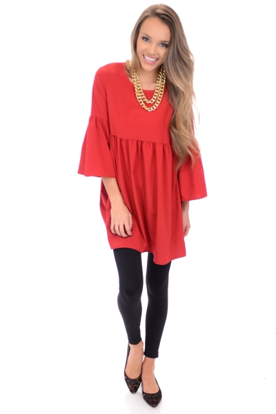 JuJu Babydoll Dress, Red
