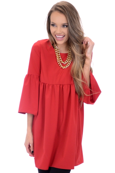 JuJu Babydoll Dress, Red