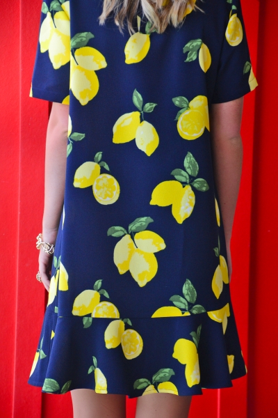 Lana Flounce Dress, Navy