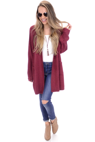 Coffee Shop Cardigan, Marsala