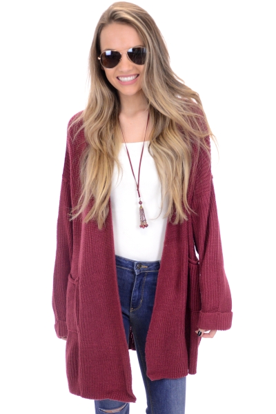 Coffee Shop Cardigan, Marsala