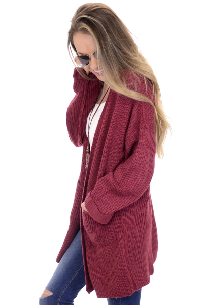 Coffee Shop Cardigan, Marsala