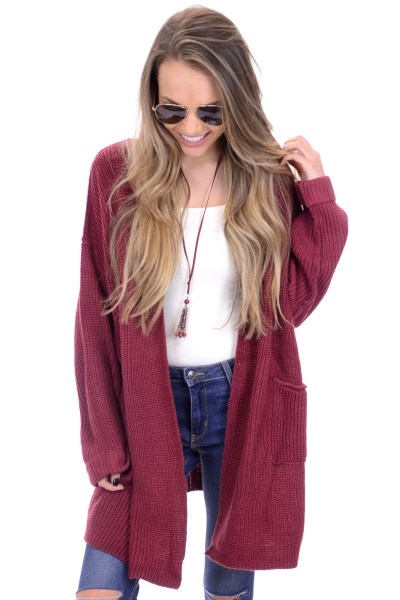 Coffee Shop Cardigan, Marsala