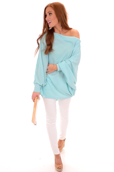 Mint to Be Poncho Top