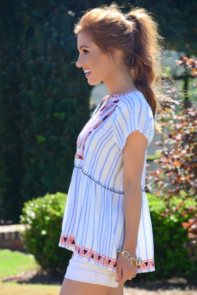 Sonoma Striped Babydoll Top
