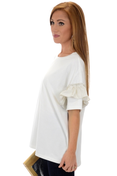 Ruffles and Stripes Tee, Off White