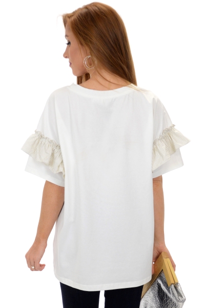 Ruffles and Stripes Tee, Off White