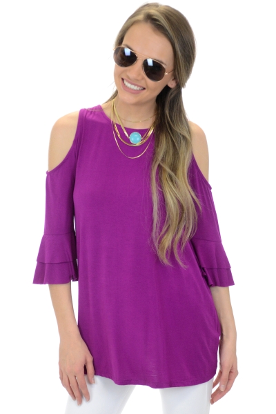 Mazy Ruffle Top, Orchid