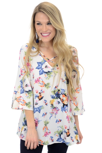 Floral Crepe Tunic
