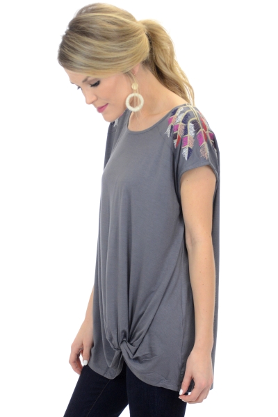 Feather Weather Top, Grey