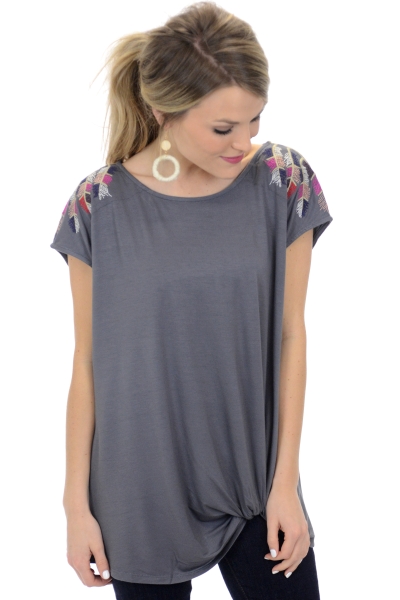 Feather Weather Top, Grey