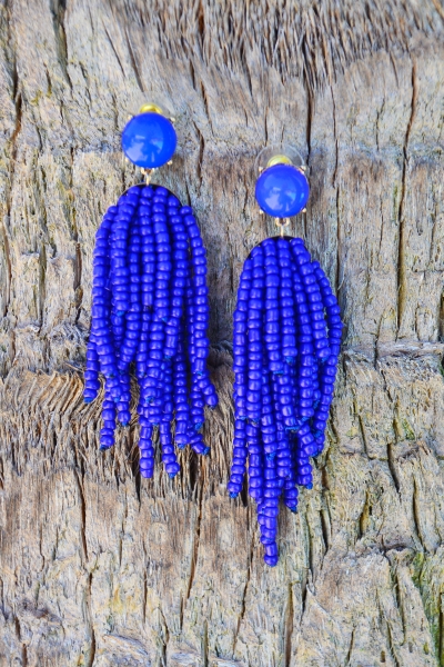 Fringy Beads Earing, Royal