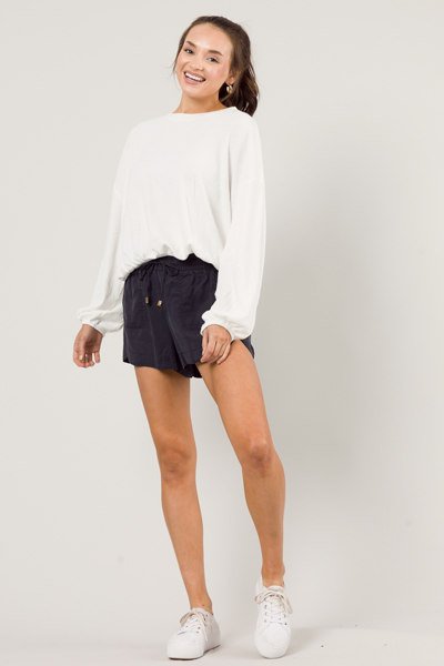 Charcoal Pull On Shorts