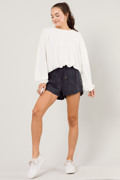 Charcoal Pull On Shorts