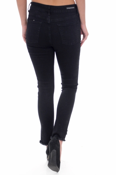 Callie Curved Hem Jeans, Black