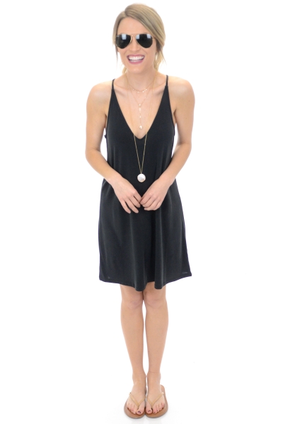 Modal Slip Dress, Black