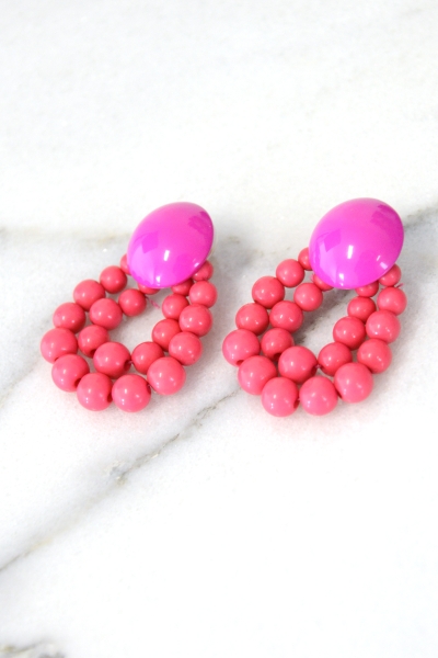 Big Beads Earring, Pink
