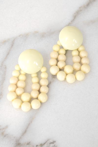Big Beads Earring, Cream