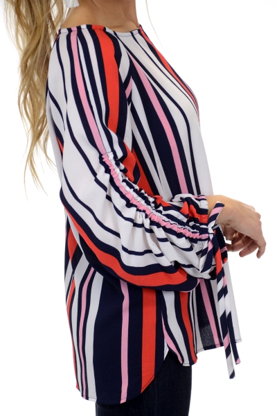 Glam Stripes Top, Red