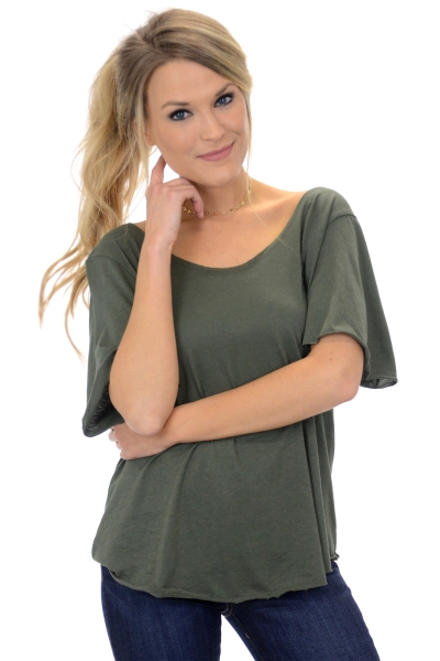 Backless Tee, Olive