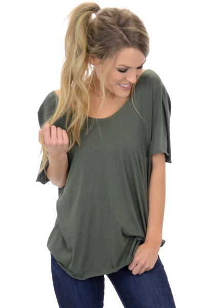 Backless Tee, Olive