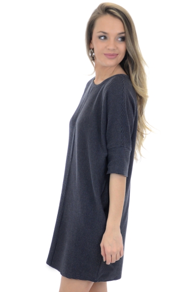 Textured Pocket Frock, Charcoal