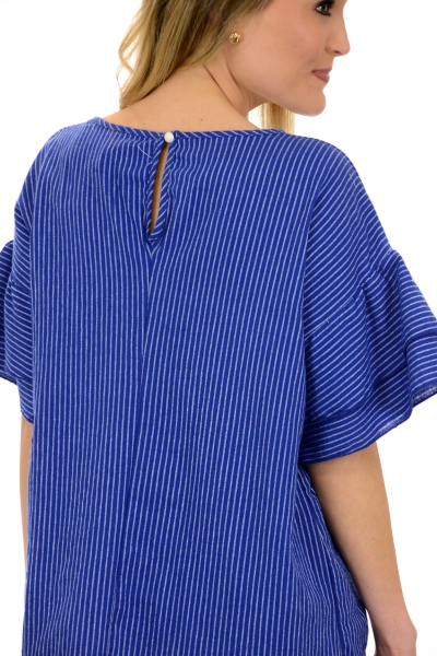 Monique Striped Top, Denim Blue
