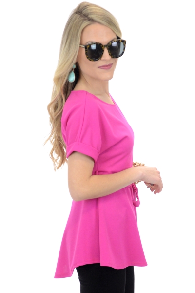 Best Belted Blouse, Fuchsia