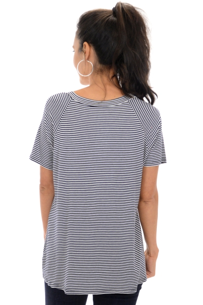 Lace-Up Tee, Stripes