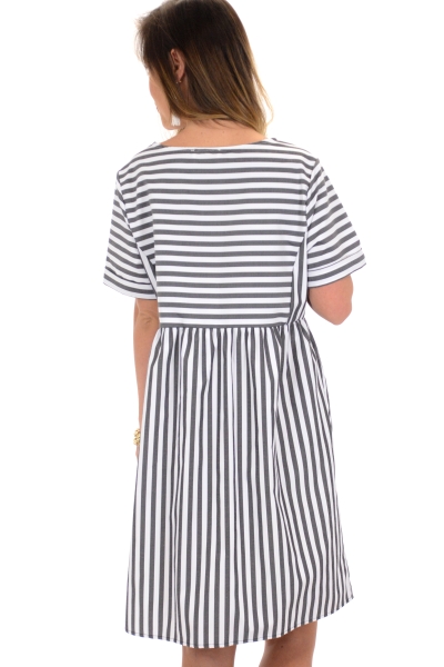 Crisp Stripes Babydoll Dress