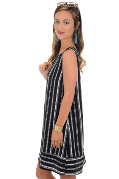 Borders and Lines Dress, Black