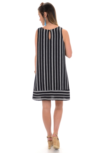 Borders and Lines Dress, Black