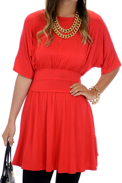 Waisted Tunic, Red