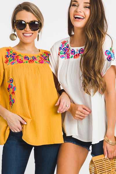 Neon Embroidery Top