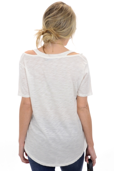 Relaxed Cutout Tee, Ivory
