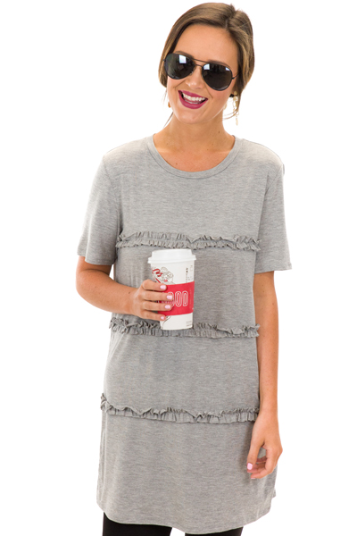 Details Knit Tunic, Grey