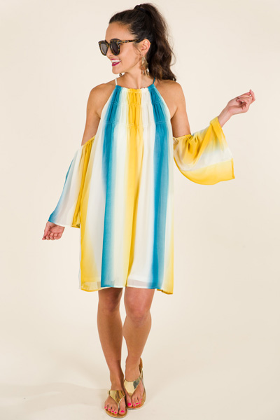 Gradient Stripes Dress - SALE - The Blue Door Boutique