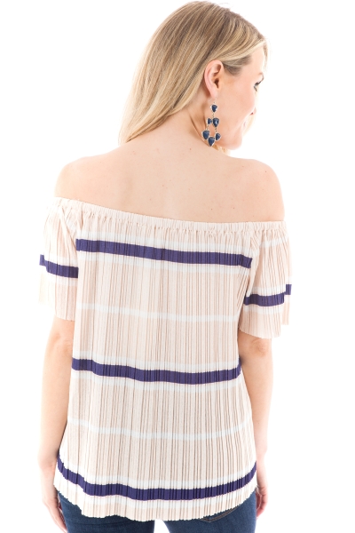 Pleated Stripes Top