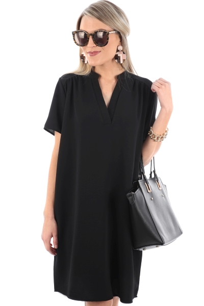 Paloma Shift Dress, Black