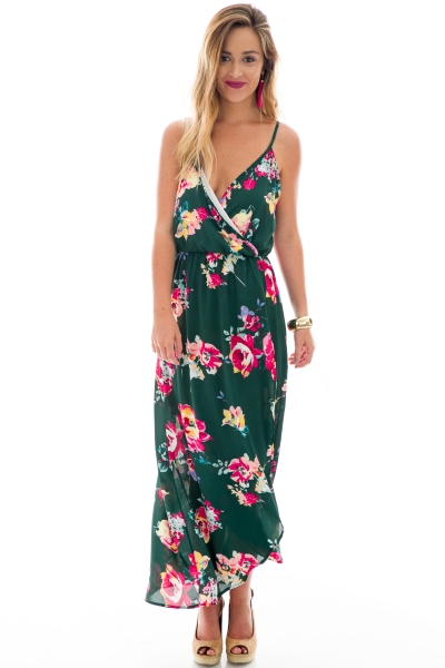 Wrapped in Roses Maxi - Sleeveless - Dresses - The Blue Door Boutique