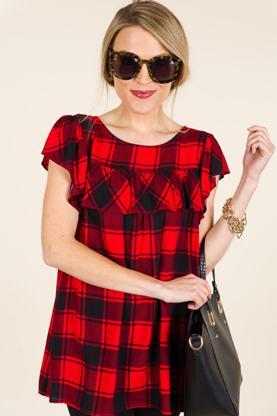 Summer Picnic Top, Red