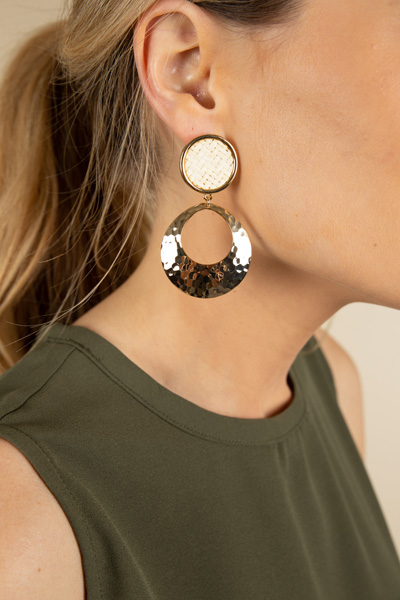 Touch of Straw Earring, Ivory