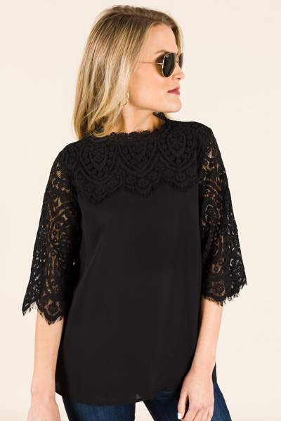 Classy Lace Top, Black