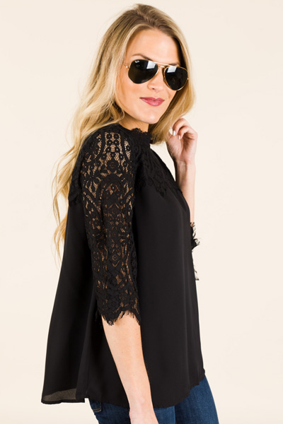 Classy Lace Top, Black